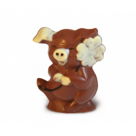 Kleeblatt Glücksschwein aus Schokolade